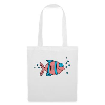 Poisson Cichlide Eau Mer Graffiti Dessin - Sac en tissu - blanc - Devant