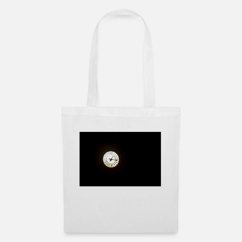 Black in white clock - Sac en tissu - blanc