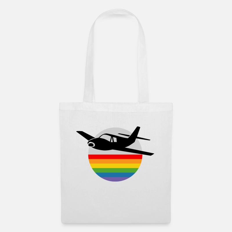 Rainbow Airplane - Tote Bag - white
