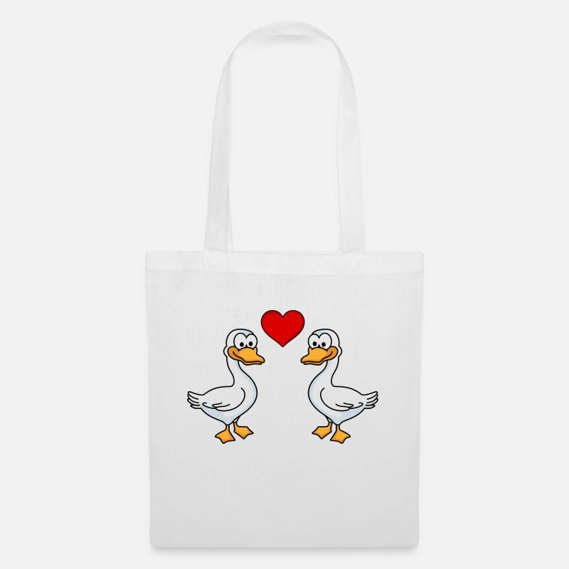 Gans Comic Paar Liebe - Stoffbeutel - Weiß