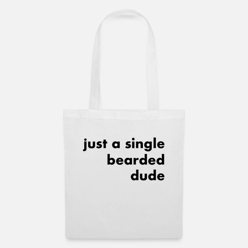 just a single bearded dude - black - Tote Bag - white