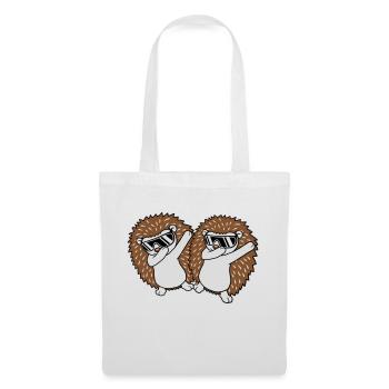 2 amis hérissons dabbing - Sac en tissu - blanc - Devant