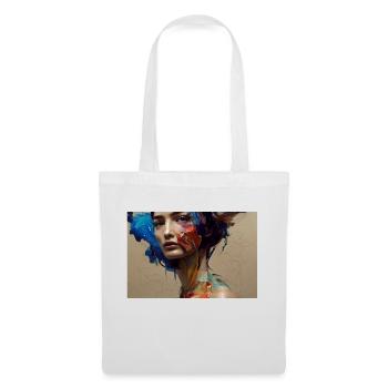 Portrait painting - Sac en tissu - blanc - Devant
