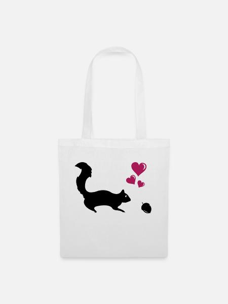 Eichhörnchen Love - Stoffbeutel - Weiß