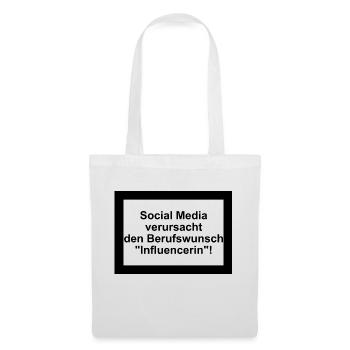 Social Media - Berufswunsch "Influencerin" - Stoffbeutel - Weiß - Vorne