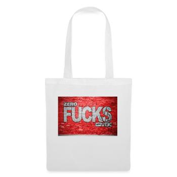 Zero Fucks Given Brick Wall Graffiti - Sac en tissu - blanc - Devant