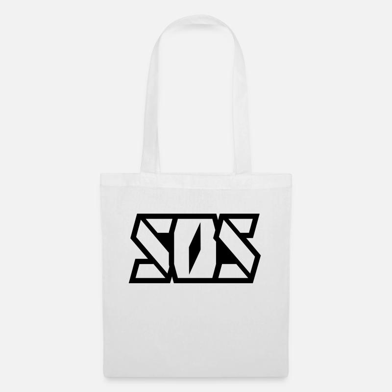 SOS lettering - Tote Bag - white