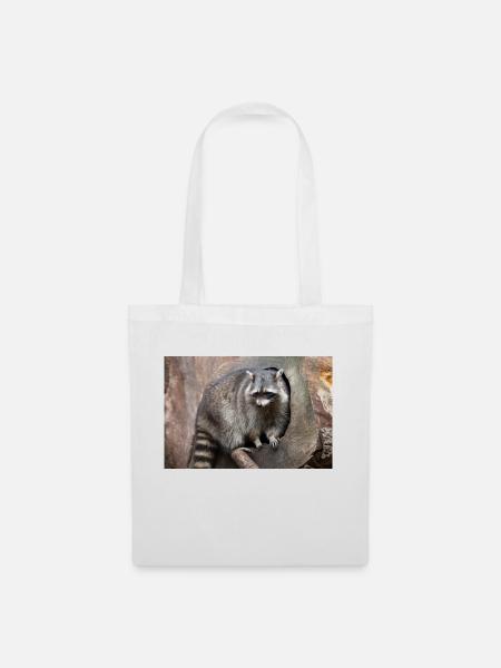 Waschbär (Nordamerikanischer Waschbär) - Stoffbeutel - Weiß