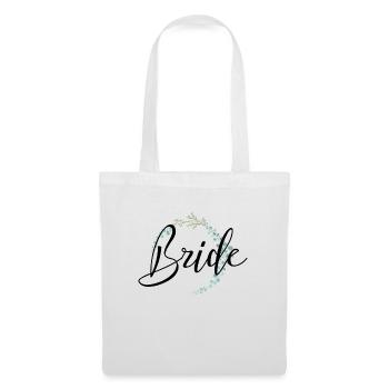 Bride Schriftzug mit schöner Umrandung - Stoffbeutel - Weiß - Vorne