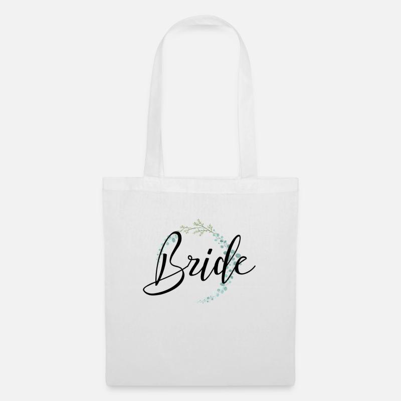 Bride Schriftzug mit schöner Umrandung - Stoffbeutel - Weiß