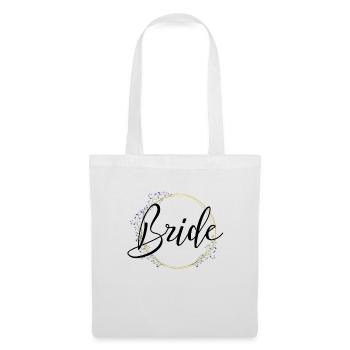 Bride Schriftzug mit schöner Umrandung - Stoffbeutel - Weiß - Vorne