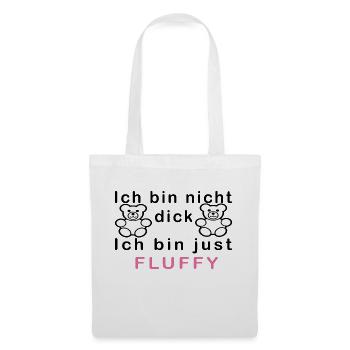 T-Shirt|Aufdruck|Teddybär|Fluffy|Anders|Niedlich| - Stoffbeutel - Weiß - Vorne