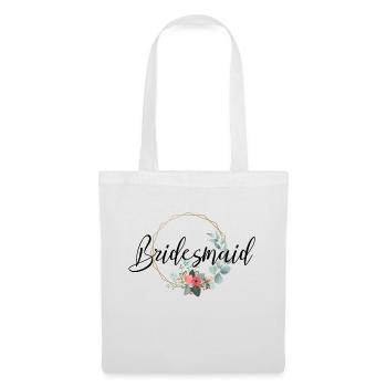 Bridesmaid Schriftzug für Brautjungfern - Stoffbeutel - Weiß - Vorne