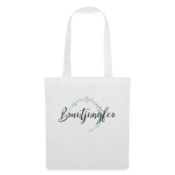 Brautjungfer Schriftzug für JGA / Hochzeit - Stoffbeutel - Weiß - Vorne