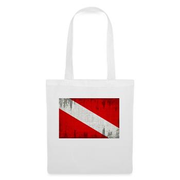 Drapeau de plongée - Sac en tissu - blanc - Devant