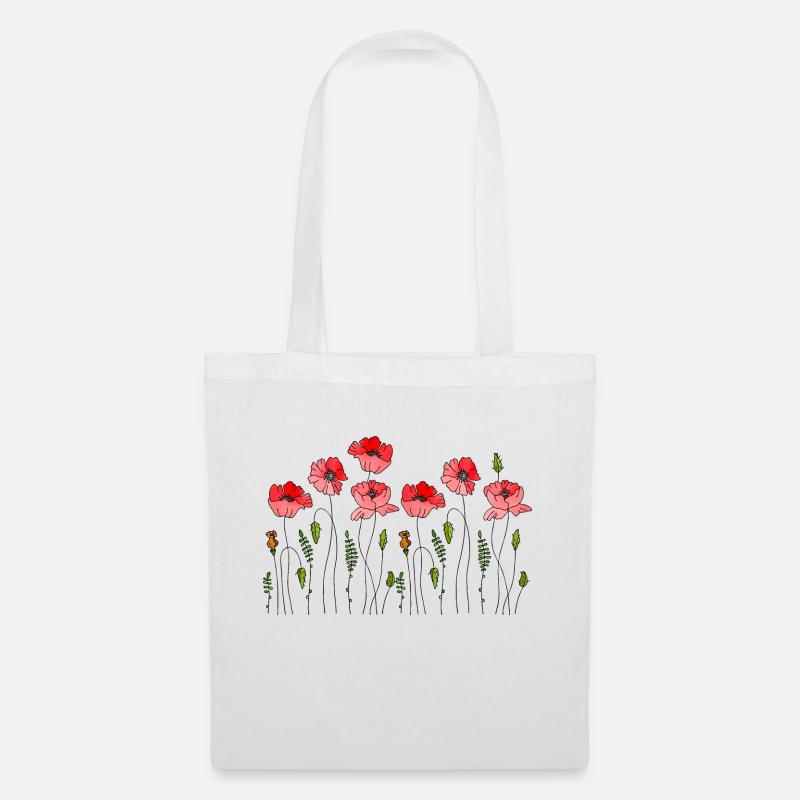Blumen - Stoffbeutel - Weiß