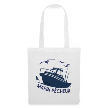marin pêcheur, pêche en mer - Sac en tissu - blanc - Devant