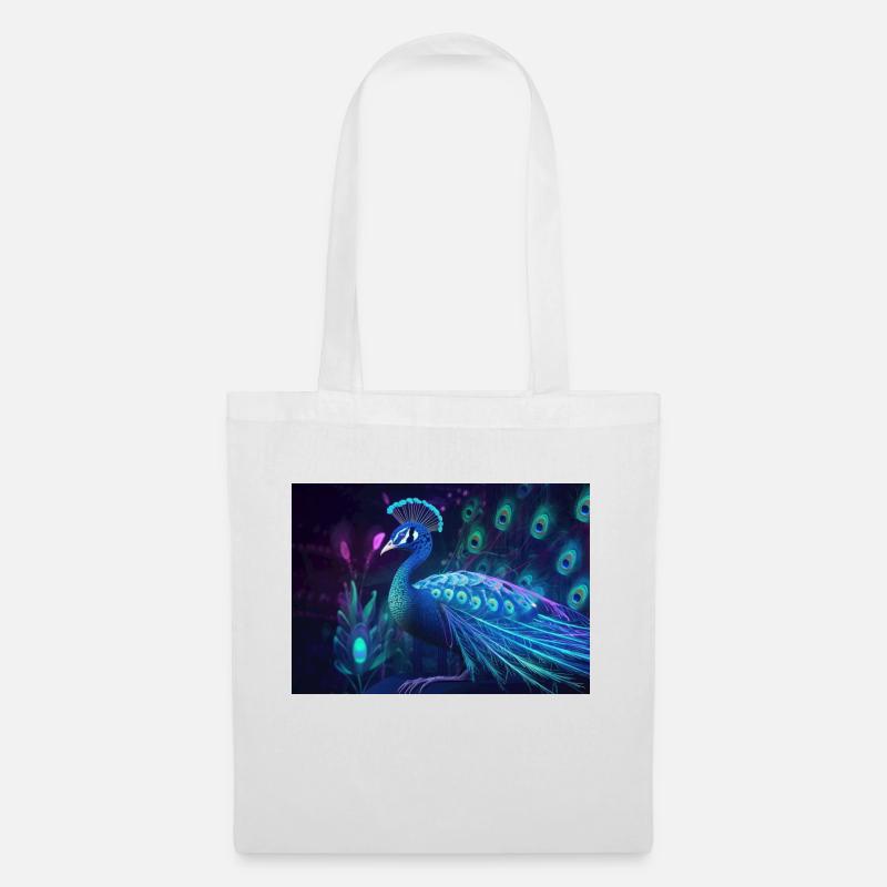 Neon Peacock - Tote Bag - white