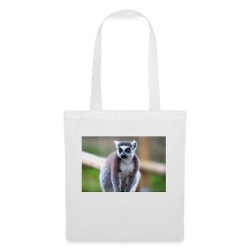 Lémurien à queue annelée (en allemand Katta) Lémurien catta - Sac en tissu - blanc - Devant