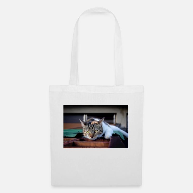 Die Katze - Stoffbeutel - Weiß