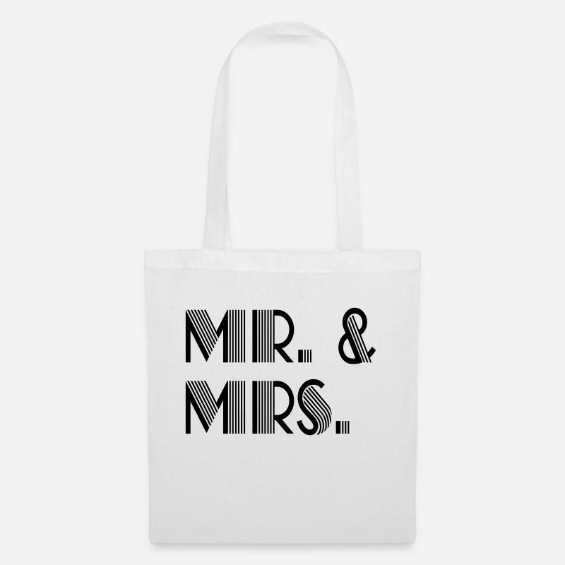 Mr. & Mrs. - Stoffbeutel - Weiß