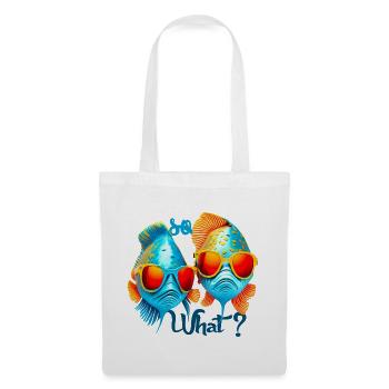 Poissons colorés avec des lunettes de soleil - Sac en tissu - blanc - Devant