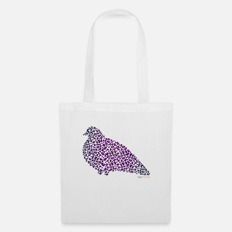 Leo Pattern and Doves - Pigeon Flair in Purple - Tote Bag - white