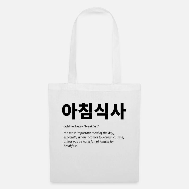 Koreanisch Sprache Essen - Stoffbeutel - Weiß