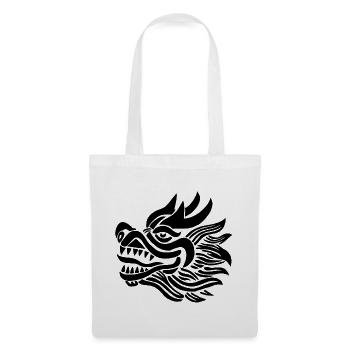 Chinesischer Drachenkopf (Schwarz) - Stoffbeutel - Weiß - Vorne