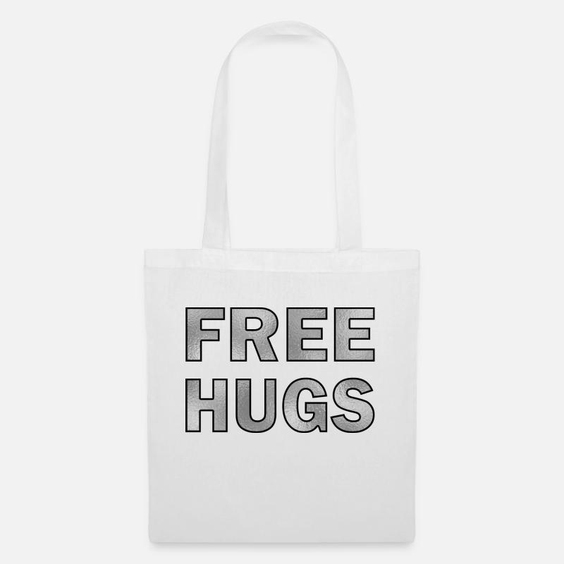 Free Hugs Silber - Stoffbeutel - Weiß