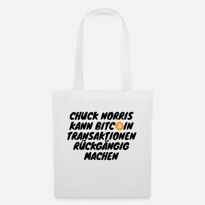 Krypto Chuck Norris kann Bitcoin transaktionen - Stoffbeutel - Weiß