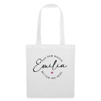 Emilia Name - Stoffbeutel - Weiß - Vorne