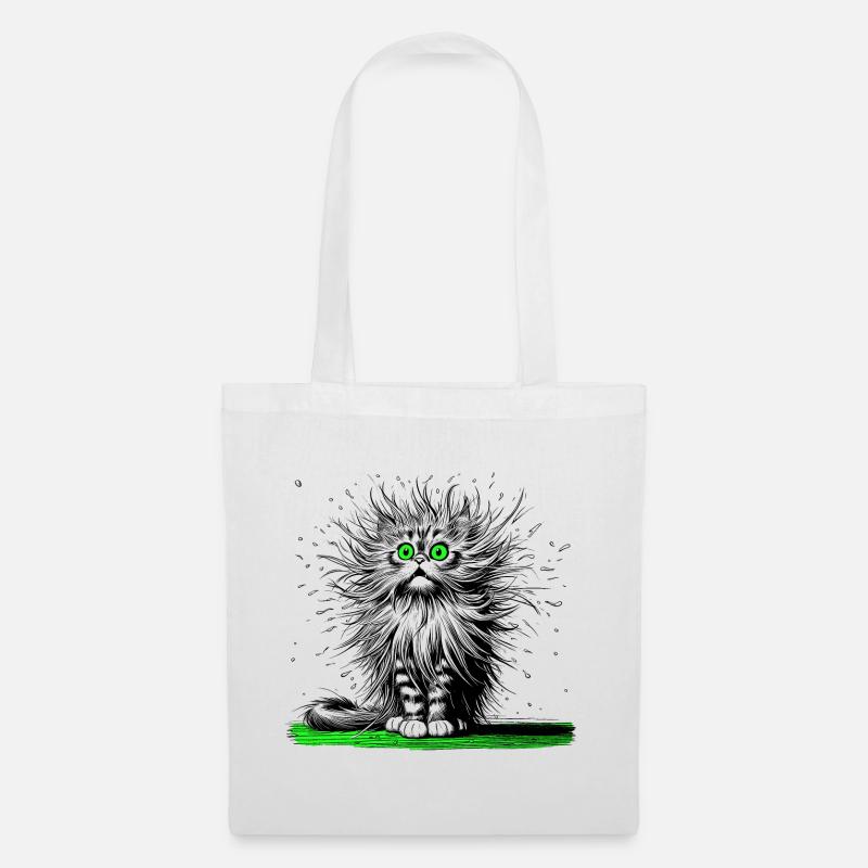 Cat, Comic, Funny, Funny - Tote Bag - white