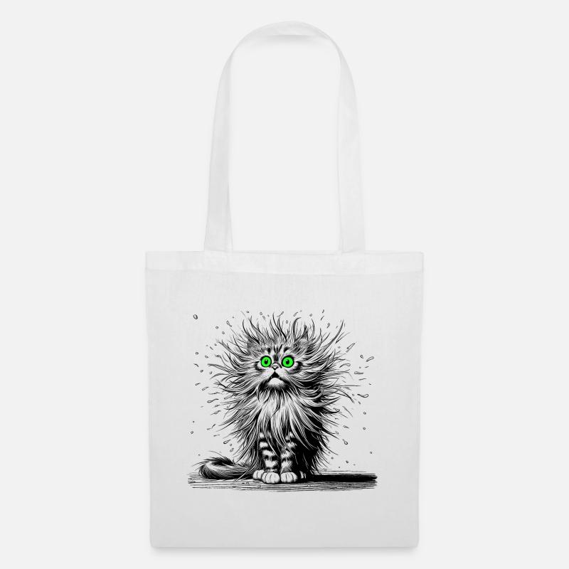 Chat pour se moquer - Sac en tissu - blanc