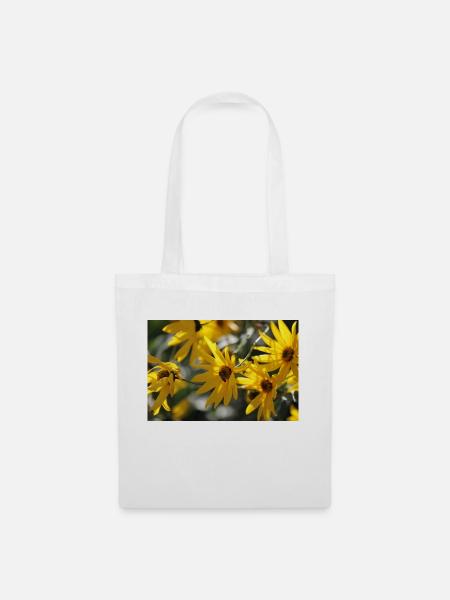 Bees Flowers - Tote Bag - white