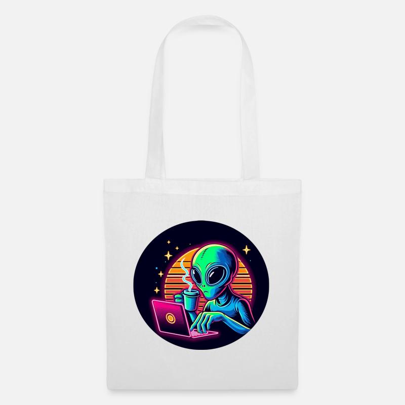 Alien at work - Tote Bag - white