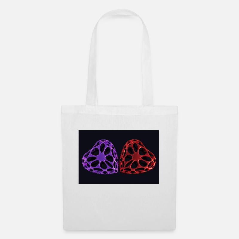 DUO COEUR - Sac en tissu - blanc