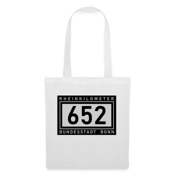 Rhine kilometre 652 Federal City of Bonn - Tote Bag - white - Front