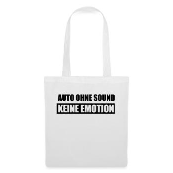 Auto ohne Sound - keine Emotion - Stoffbeutel - Weiß - Vorne