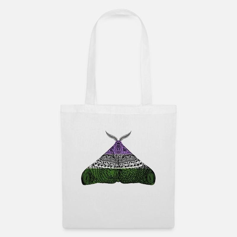 Genderqueer pride moth - Tote Bag - white