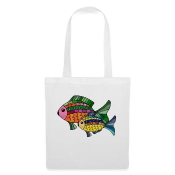 Poisson - Sac en tissu - blanc - Devant
