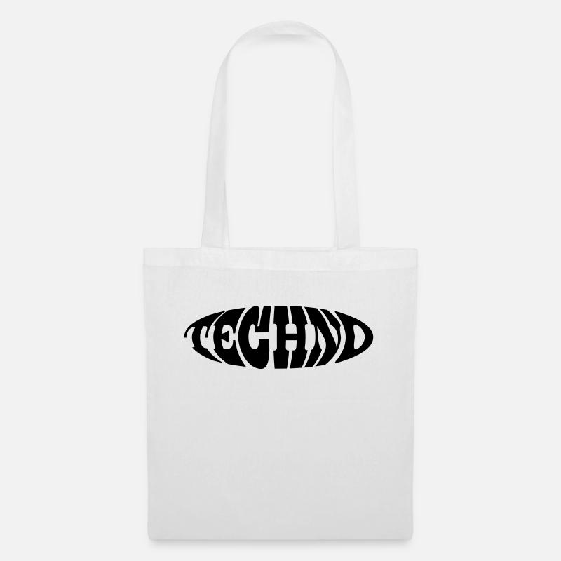 Techno Spruch Geschenk - Stoffbeutel - Weiß