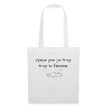 J'peux Pas J'ai trop trop La Flemme - Sac en tissu - blanc - Devant