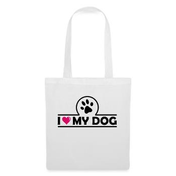 i love my dog - Stoffbeutel - Weiß - Vorne