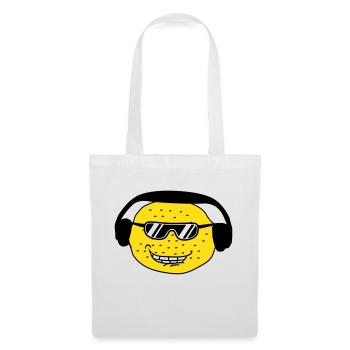 Funny DJ Party Lemon Fruit Music Fun Face - Tote Bag - white - Front