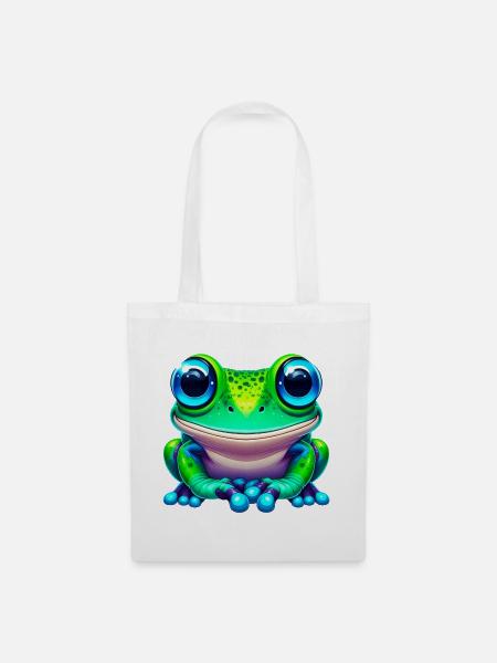 Frosch - Stoffbeutel - Weiß