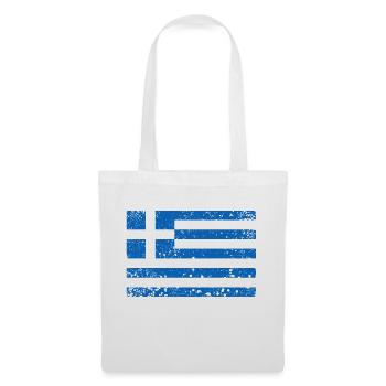 Drapeau grec / Drapeau grec - Sac en tissu - blanc - Devant