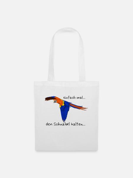 Papagei "einfach mal den Schnabel halten..." - Stoffbeutel - Weiß