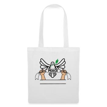 Dove with ribbon peace - Tote Bag - white - Front