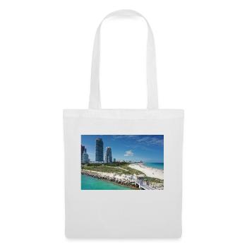 Miami Beach Piermit Wolkenkratzer - Stoffbeutel - Weiß - Vorne